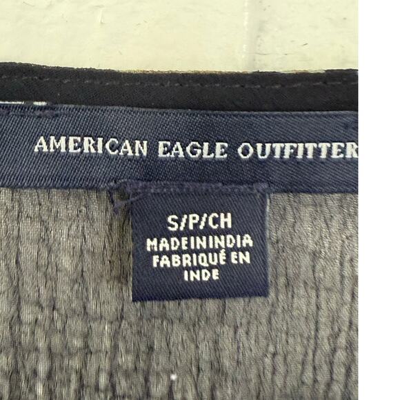 American Eagle Womens S Sheer Flowy Floral Blouse Fairy Grunge Whimsigoth Sultry - Picture 7 of 10